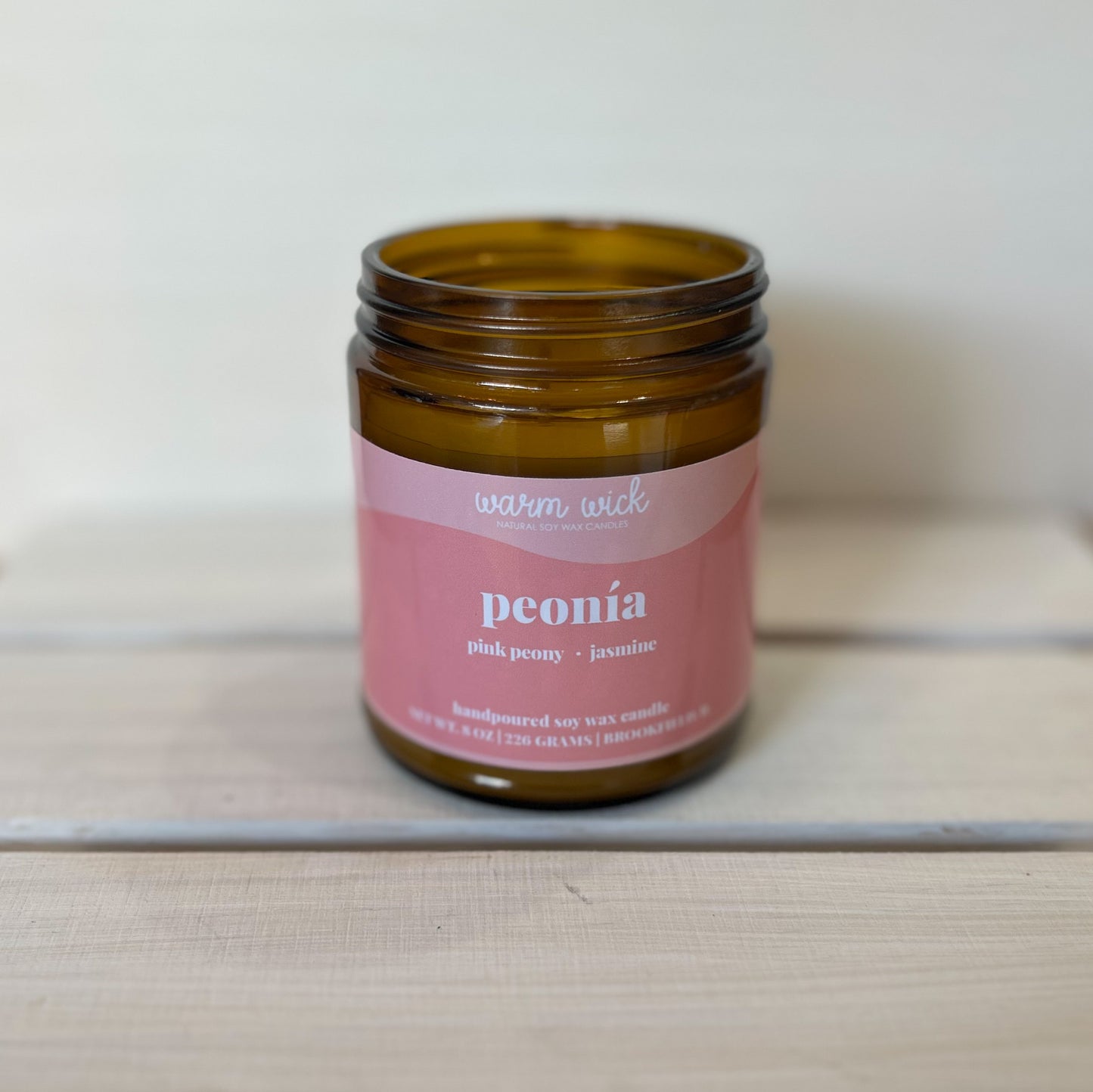 Peonía Natural Soy Wax Candle