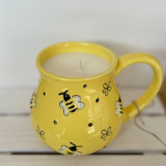 Bee Yellow Candle Mug