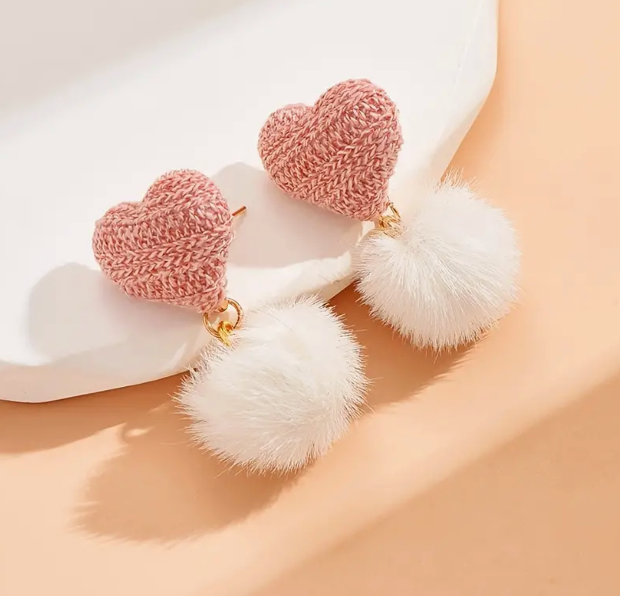 Cute Velvet Heart Earrings